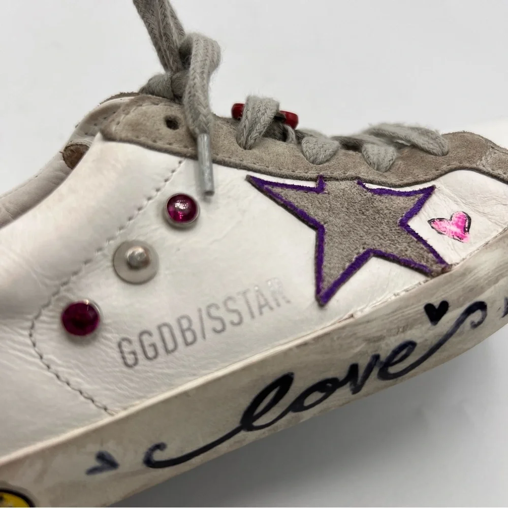 Golden Goose SuperStar Kids White Leather Sneakers - Picture 6 of 13